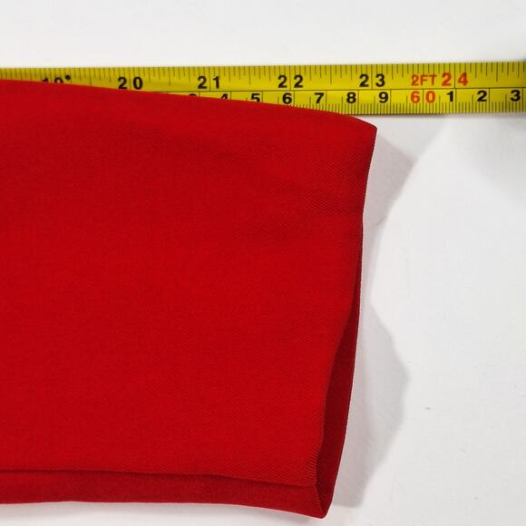 Women's Red Double Breasted Trench Jacket 12-14 Large Lined Mid-Length 80s-90s - Picture 10 of 12